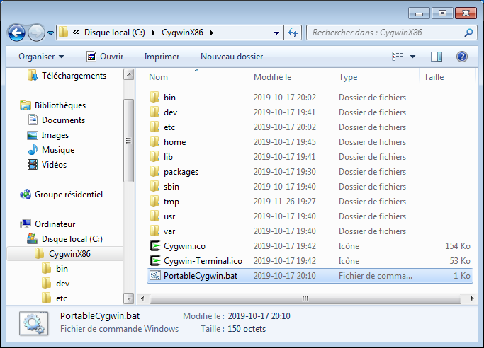 Cygwin Portable Batch File